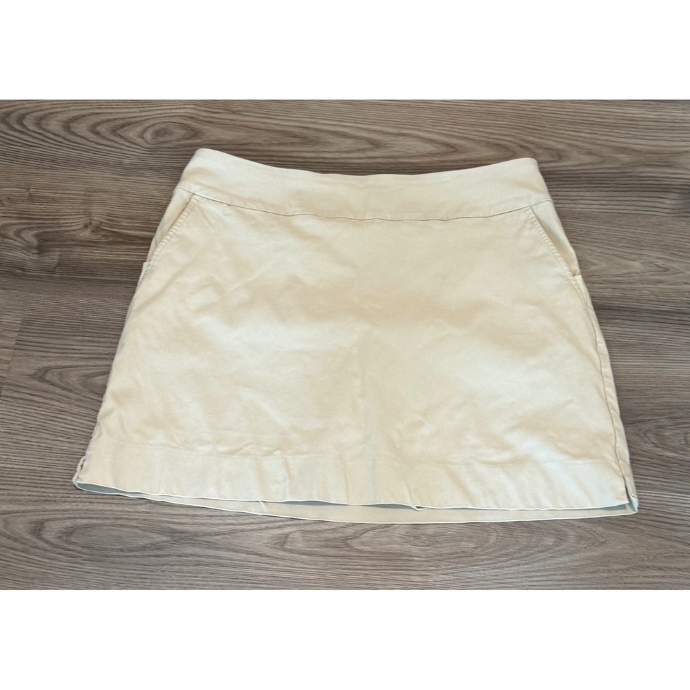 Swing Control Golf Skort Tan Khaki Pull On Skirt Women's Size 14